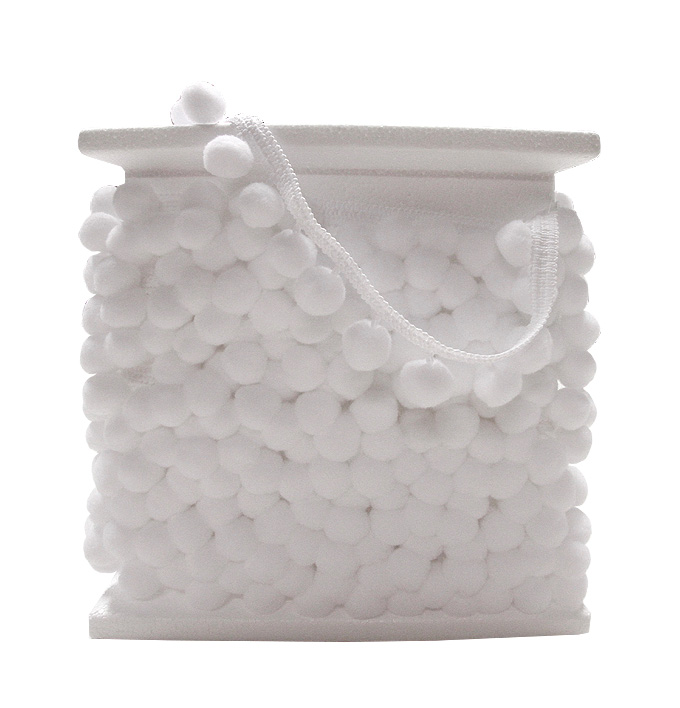 Iso POM POM-nauha, valkoinen (DT008V)